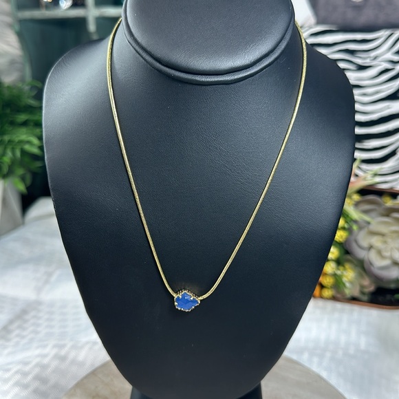 KENDRA SCOTT MARA TESS GOLD BLUE STONE NECKLACE - Picture 5 of 7